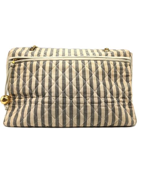 CHANEL（シャネル）CHANEL (シャネル) キャンパスショルダーバッグ/マトラッセ ブルー×アイボリーの古着・服飾アイテム