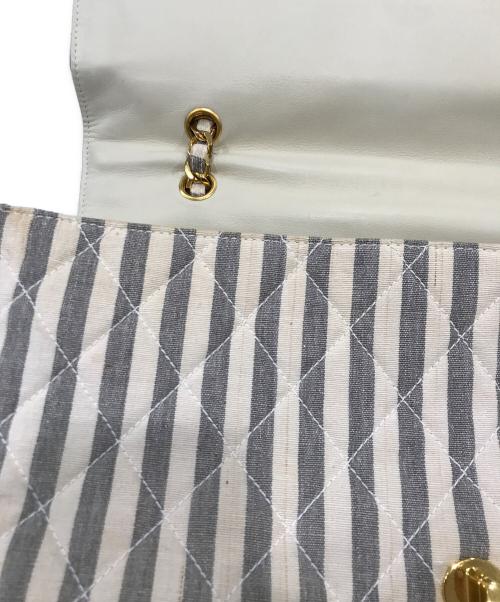 CHANEL（シャネル）CHANEL (シャネル) キャンパスショルダーバッグ/マトラッセ/キルティング ブルー×アイボリーの古着・服飾アイテム