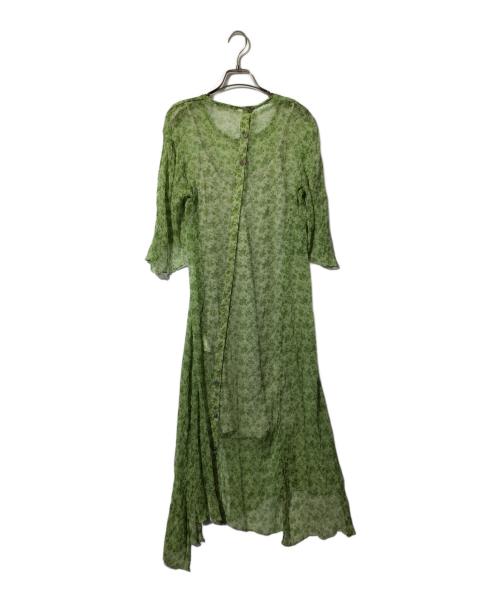 Acne studios（アクネ ストゥディオス）Acne studios (アクネ ストゥディオス) フローラルシフォンワンピース グリーン サイズ:34の古着・服飾アイテム