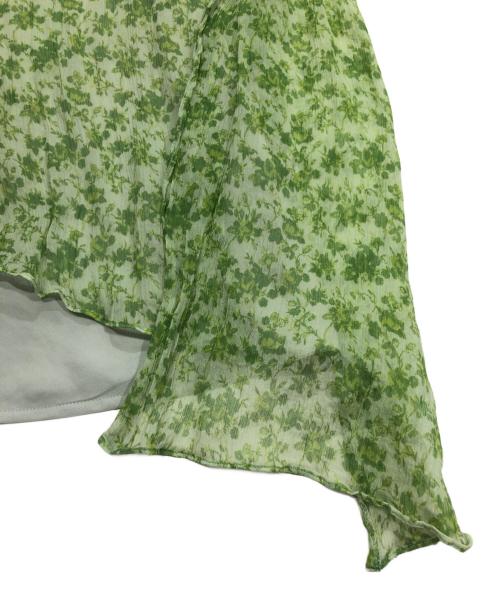 Acne studios（アクネ ストゥディオス）Acne studios (アクネ ストゥディオス) フローラルシフォンワンピース グリーン サイズ:34の古着・服飾アイテム