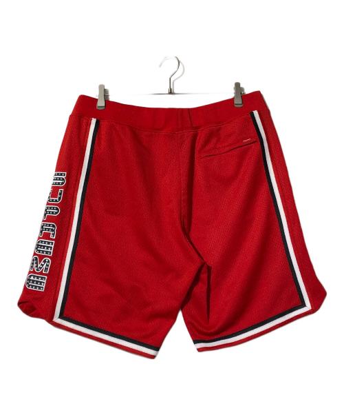 SUPREME（シュプリーム）SUPREME (シュプリーム) ラインストーンロゴメッシュパンツ レッド サイズ:Ｌの古着・服飾アイテム