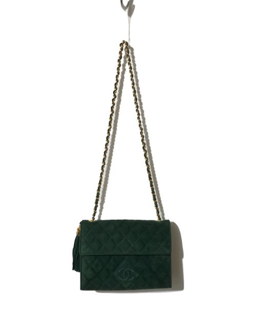 CHANEL（シャネル）CHANEL (シャネル) VINTAGE SUEDE JUMBO SINGLE FLAP BAG グリーンの古着・服飾アイテム