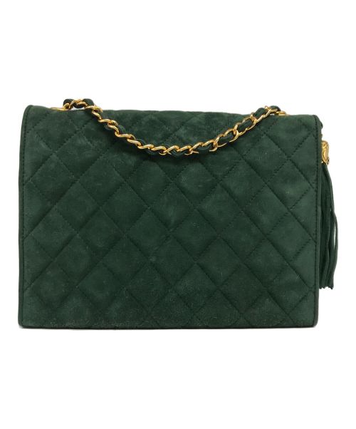 CHANEL（シャネル）CHANEL (シャネル) VINTAGE SUEDE JUMBO SINGLE FLAP BAG グリーンの古着・服飾アイテム