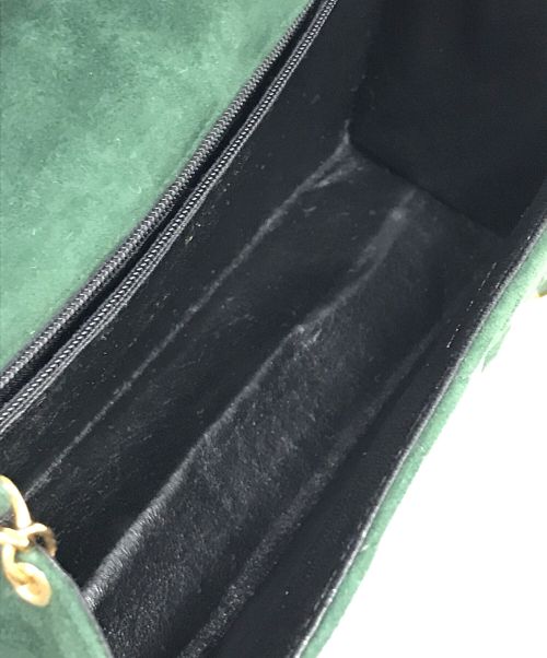 CHANEL（シャネル）CHANEL (シャネル) VINTAGE SUEDE JUMBO SINGLE FLAP BAG グリーンの古着・服飾アイテム