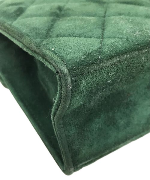 CHANEL（シャネル）CHANEL (シャネル) VINTAGE SUEDE JUMBO SINGLE FLAP BAG グリーンの古着・服飾アイテム