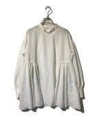 Spick and Spanスピックアンドスパン）の古着「コットンボイルフリルフレンチブラウス」｜ホワイト