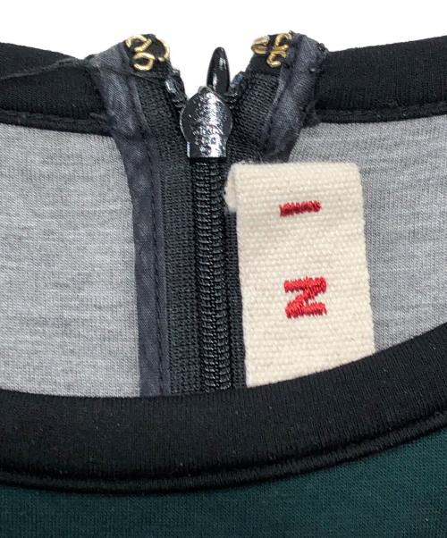 MARNI（マルニ）MARNI (マルニ) ボンディングノースリーブワンピース グレー×グリーン サイズ:42の古着・服飾アイテム