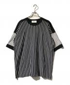 AMBUSHアンブッシュ）の古着「ボーダーストライプTシャツ」｜ホワイト×ブラック