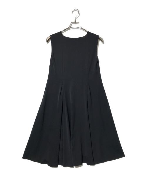 FOXEY NEWYORK（フォクシーニューヨーク）FOXEY NEWYORK (フォクシーニューヨーク) Vネックフレアワンピース ブラック サイズ:38の古着・服飾アイテム