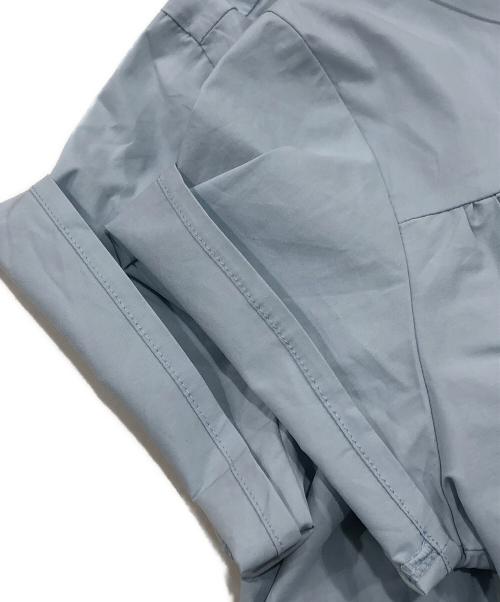 trefle+1（トレフルプラスワン）trefle+1 (トレフルプラスワン) ナイロンギャザーブラウス ブルー サイズ:FREEの古着・服飾アイテム