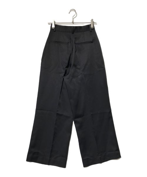 TODAYFUL（トゥデイフル）TODAYFUL (トゥデイフル) ダブルタックサテントラウザース ブラック サイズ:36の古着・服飾アイテム