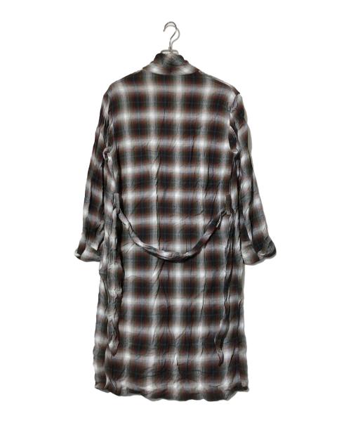 TOWN CRAFT（タウンクラフト）TOWN CRAFT (タウンクラフト) オンブレチェックガウン ブラウン サイズ:Mの古着・服飾アイテム