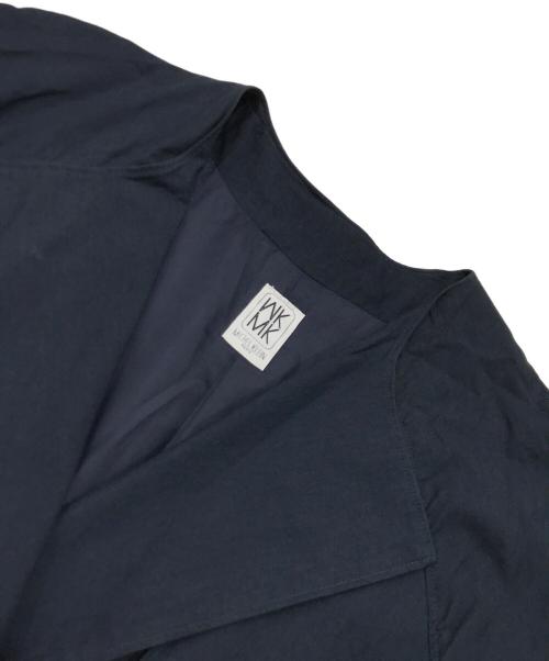 MICHEL KLEIN（ミッシェルクラン）MICHEL KLEIN (ミッシェルクラン) ノーカラーロングトレンチコート ネイビー サイズ:38の古着・服飾アイテム