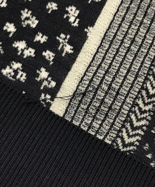 Mame Kurogouchi（マメクロゴウチ）mame kurogouchi (マメクロゴウチ) 金木犀柄ニットベスト/MM21FW-KN045/ Osmanthus Motif Jacquard Knitted Vest ネイビー サイズ:1の古着・服飾アイテム