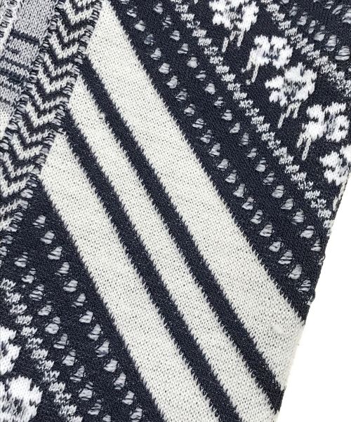 Mame Kurogouchi（マメクロゴウチ）mame kurogouchi (マメクロゴウチ) 金木犀柄ニットベスト/MM21FW-KN045/ Osmanthus Motif Jacquard Knitted Vest ネイビー サイズ:1の古着・服飾アイテム