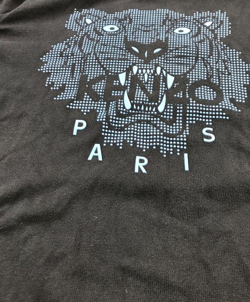 KENZO（ケンゾー）KENZO (ケンゾー) 浮彫タイガーアイコンニットセーター ブルー×ブラック サイズ:Sの古着・服飾アイテム