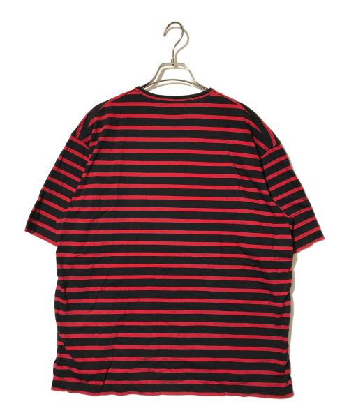 AUBERGE（オーベルジュ）AUBERGE (オーベルジュ) ボーダーTシャツ ブラック×レッド サイズ:44の古着・服飾アイテム