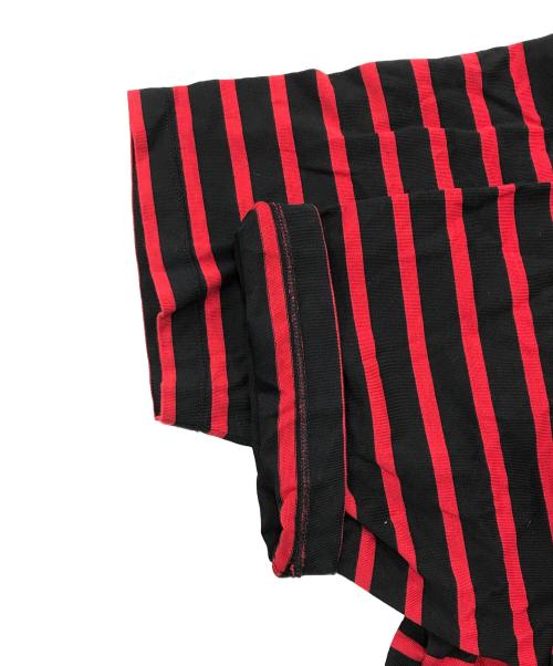 AUBERGE（オーベルジュ）AUBERGE (オーベルジュ) ボーダーTシャツ ブラック×レッド サイズ:44の古着・服飾アイテム