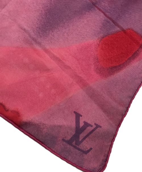 LOUIS VUITTON（ルイ ヴィトン）LOUIS VUITTON (ルイ ヴィトン) シルク大判スカーフ レッドの古着・服飾アイテム