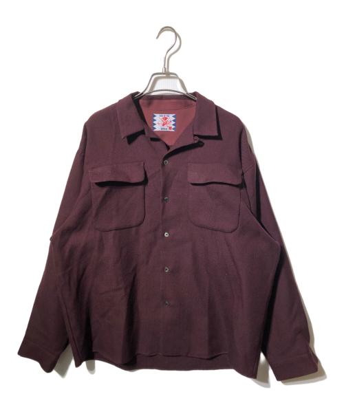 son of the cheese（（サノバチーズ））SON OF THE CHEESE (（サノバチーズ）) Shetland Shirt ボルドー サイズ:Mの古着・服飾アイテム