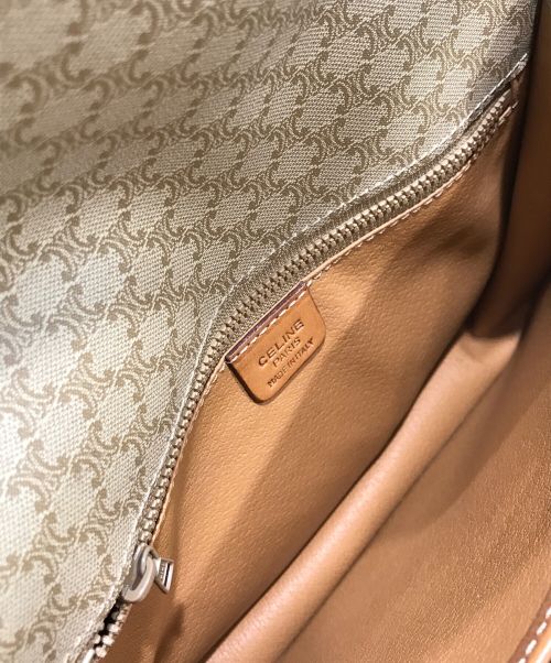 CELINE（セリーヌ）CELINE (セリーヌ) マカダムレザーバッグ ベージュの古着・服飾アイテム