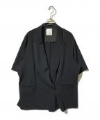 Lui'sルイス）の古着「ウォッシャブルハーフスリーブ ダブルジャケット」｜ブラック