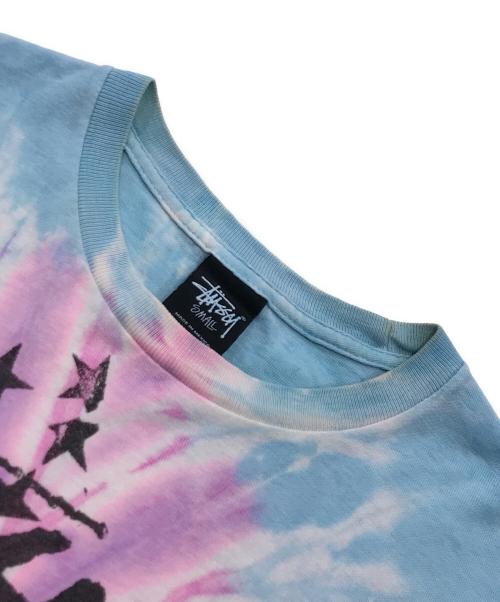 stussy（ステューシー）stussy (ステューシー) タイダイ染めtシャツ ピンク×スカイブルー サイズ:Sの古着・服飾アイテム