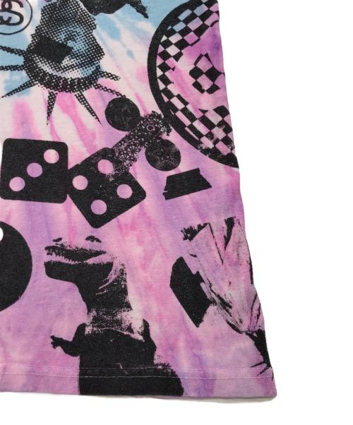 stussy（ステューシー）stussy (ステューシー) タイダイ染めtシャツ ピンク×スカイブルー サイズ:Sの古着・服飾アイテム