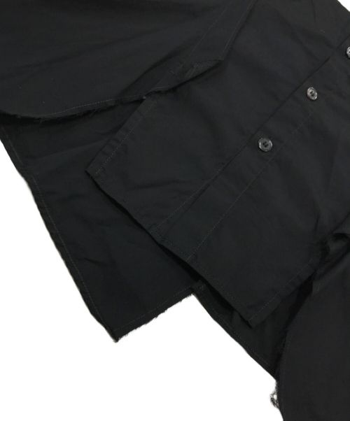 yohji yamamoto+noir（ヨウジヤマモトプリュスノアール）yohji yamamoto+noir (ヨウジヤマモトプリュスノアール) デザインロングスリーブシャツ ブラック サイズ:1の古着・服飾アイテム
