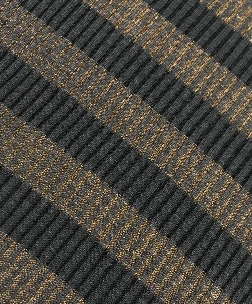 LOEWE（ロエベ）LOEWE (ロエベ) サイドスリット リネン ボーダー ニット ブラウン サイズ:Sの古着・服飾アイテム