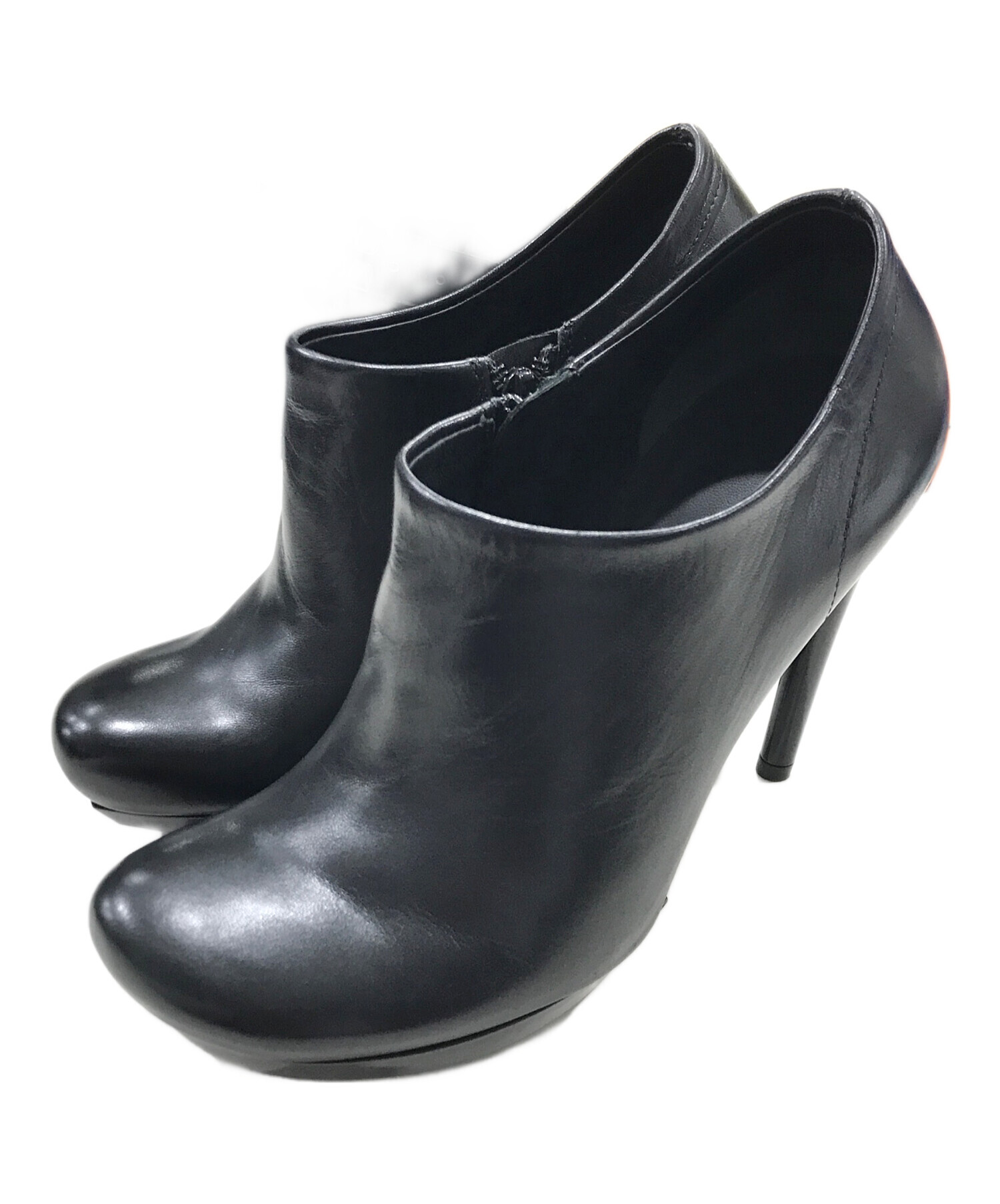 BALENCIAGA 黒 レザー プラットフォームブーツ　バレンシアガ　ヒール BALENCIAGA 黒 レザー プラットフォームブーツ バレンシアガ ヒール