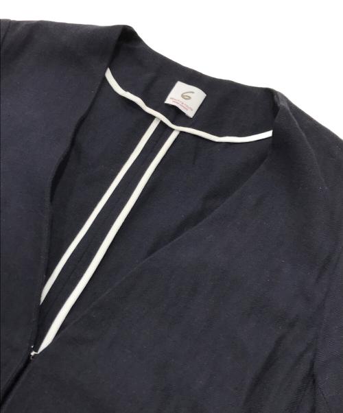 6(ROKU) BEAUTY&YOUTH（ロク ビューティーアンドユース）6(ROKU) BEAUTY&YOUTH (ロク ビューティーアンドユース) ノーカラージャケット ネイビー サイズ:Sの古着・服飾アイテム