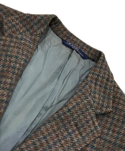 POLO RALPH LAUREN（ポロ・ラルフローレン）POLO RALPH LAUREN (ポロ・ラルフローレン) エルボーパッチクルミボタンチェック3Bジャケット ベージュ サイズ:表記なしの古着・服飾アイテム