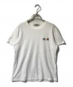 maison kitsuneメゾンキツネ）の古着「ビッグパステルフォックスヘッドロゴTシャツ」｜ホワイト