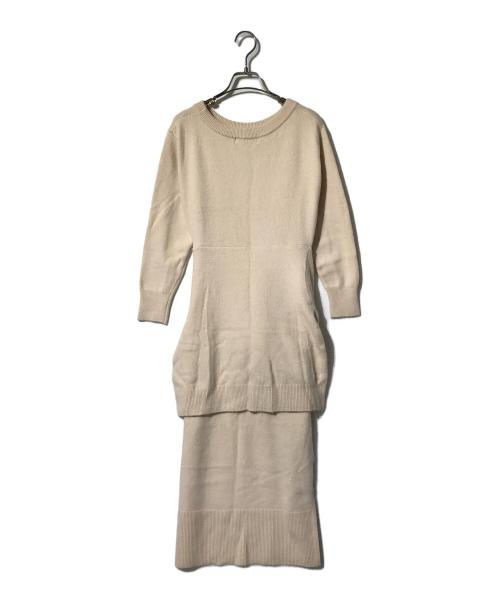 JUSGLITTY（ジャスグリッティー）JUSGLITTY (ジャスグリッティー) ニットワンピース ベージュ サイズ:1の古着・服飾アイテム