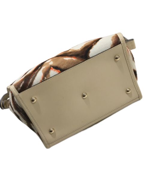 LONGCHAMP（ロンシャン）LONGCHAMP (ロンシャン) 総柄ハラコレザーハンドバッグ ベージュの古着・服飾アイテム