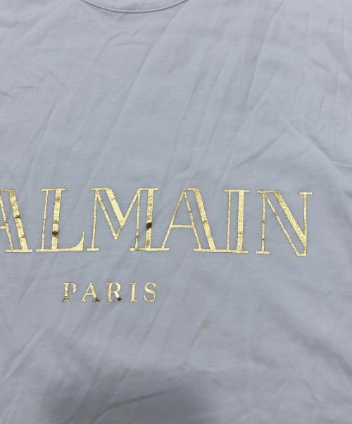 BALMAIN（バルマン）BALMAIN (バルマン) ロゴノースリーブカットソー ホワイト サイズ:34の古着・服飾アイテム