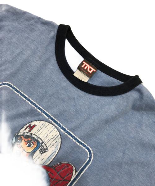 TNT（ティーエヌティー）TNT (ティーエヌティー) 90's トリムTシャツ ブルー サイズ:Mの古着・服飾アイテム