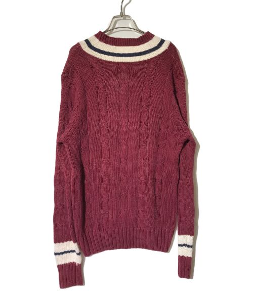 POLO SPORT（ポロスポーツ）POLO SPORT (ポロスポーツ) ケーブルVネックニット レッド サイズ:表記なしの古着・服飾アイテム