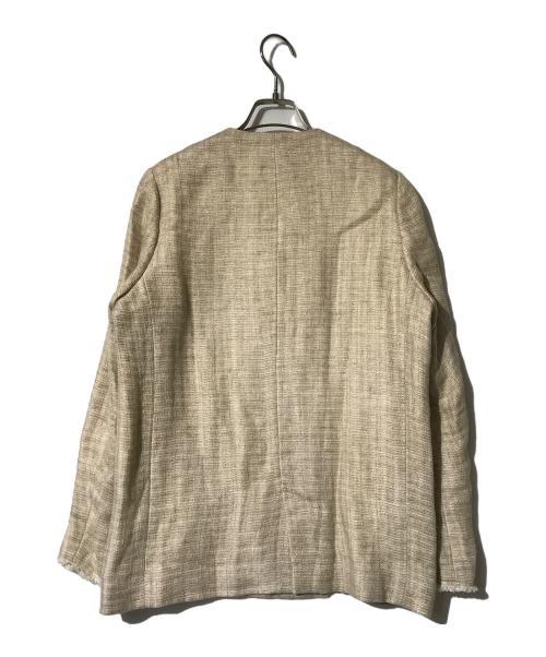 RIAM-PLAGE（リアムプラージュ）RIAM-PLAGE (リアムプラージュ) ノーカラージャケット ベージュ サイズ:Mの古着・服飾アイテム
