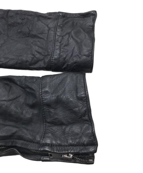 Junhashimoto（ジュンハシモト）Junhashimoto (ジュンハシモト) SPY WASHABLE CALF ZIP LEATHER JACKET ブラック サイズ:4の古着・服飾アイテム