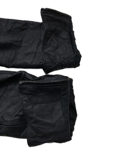 Junhashimoto（ジュンハシモト）Junhashimoto (ジュンハシモト) SPY WASHABLE CALF ZIP LEATHER JACKET ブラック サイズ:4の古着・服飾アイテム