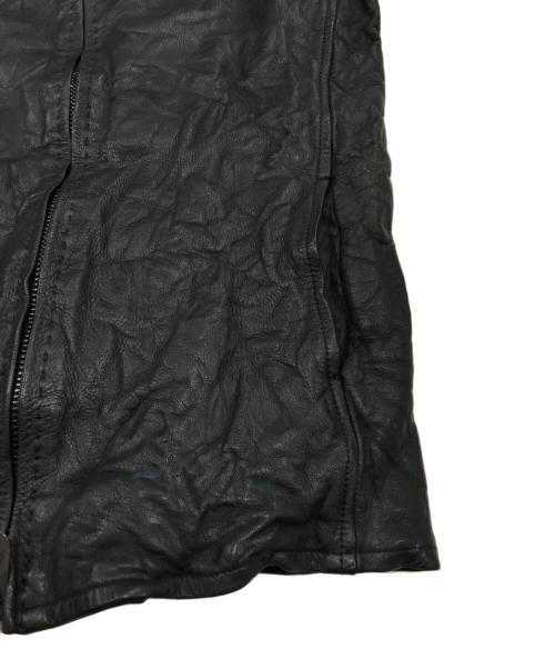 Junhashimoto（ジュンハシモト）Junhashimoto (ジュンハシモト) SPY WASHABLE CALF ZIP LEATHER JACKET ブラック サイズ:4の古着・服飾アイテム