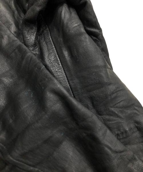 Junhashimoto（ジュンハシモト）Junhashimoto (ジュンハシモト) SPY WASHABLE CALF ZIP LEATHER JACKET ブラック サイズ:4の古着・服飾アイテム