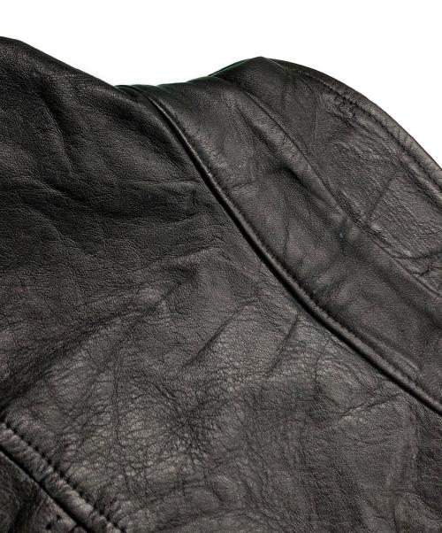 Junhashimoto（ジュンハシモト）Junhashimoto (ジュンハシモト) SPY WASHABLE CALF ZIP LEATHER JACKET ブラック サイズ:4の古着・服飾アイテム