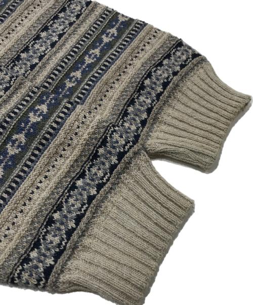 WOOLRICH（ウールリッチ）WOOLRICH (ウールリッチ) クルーネックニット ネイビー×ベージュ サイズ:2XLの古着・服飾アイテム