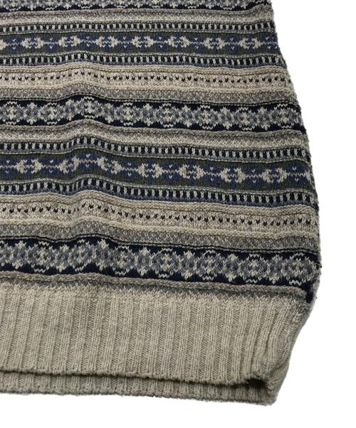 WOOLRICH（ウールリッチ）WOOLRICH (ウールリッチ) クルーネックニット ネイビー×ベージュ サイズ:2XLの古着・服飾アイテム