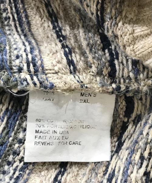 WOOLRICH（ウールリッチ）WOOLRICH (ウールリッチ) クルーネックニット ネイビー×ベージュ サイズ:2XLの古着・服飾アイテム