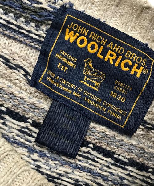 WOOLRICH（ウールリッチ）WOOLRICH (ウールリッチ) クルーネックニット ネイビー×ベージュ サイズ:2XLの古着・服飾アイテム