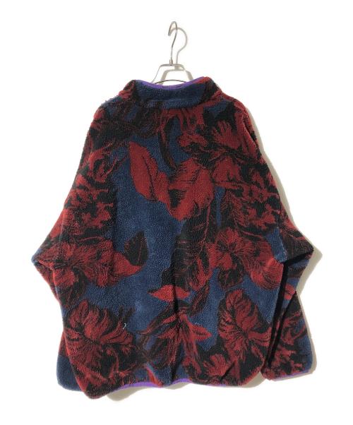 HUF（ハフ）HUF (ハフ) SATIVA FLORAL F/Z SHERPA レッド×ネイビー サイズ:XXLの古着・服飾アイテム